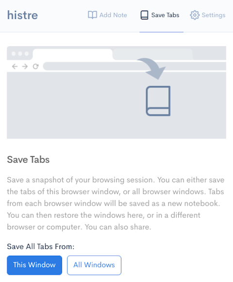 histre extension save tabs